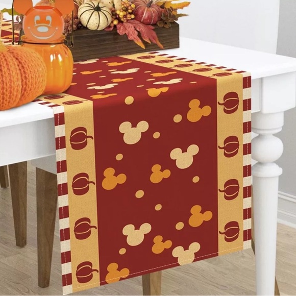 13x72 Table Runner Disney Hidden Mickey Mouse Fall thanksgiving Mantel Scarf - Picture 2 of 5